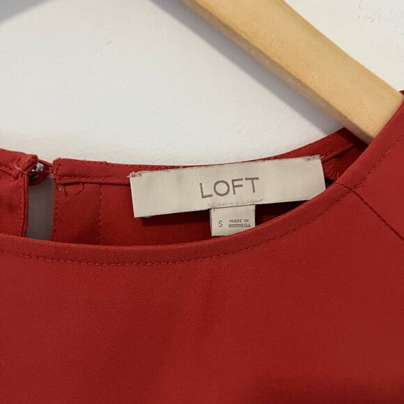 Loft Orange Long Sleeve Blouse Size Small - Picture 3 of 7